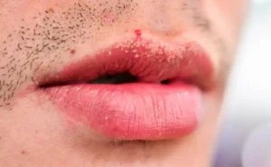 Môi bị hạt fordyce phun xăm
