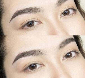 Lông mày mới bong bị mờ