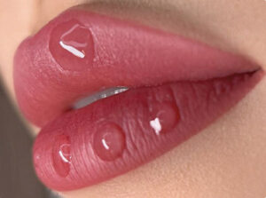 phun môi bị chảy nước mô