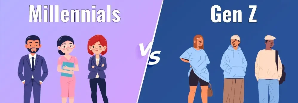 So sánh dáng phun mí của Gen Z và Millennials 1 Millennials Vs Gen Z e1759547445717