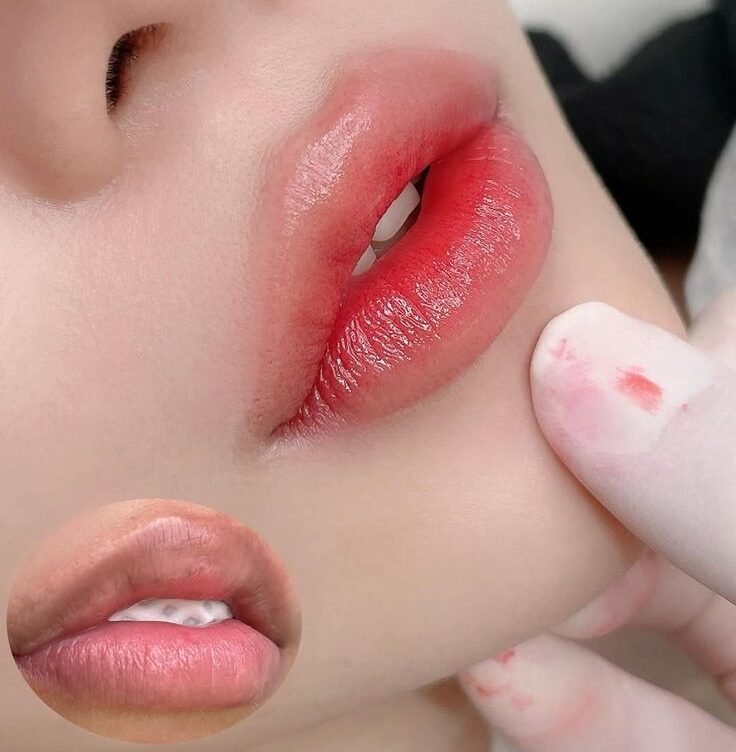 Quy trình phun môi màu hồng cam san hô tại spa: an toàn và nhẹ nhàng