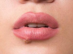 Phun môi bị mụn nước có để lại sẹo không?